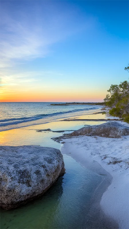 photo of beach shore during sunrise | Beulah | White Sands Cooling & Heating