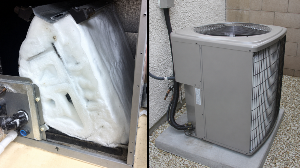 White Sands Cooling and Heating diagnosing frozen AC coils in July heat.